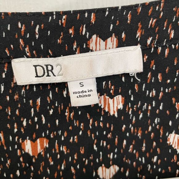 DR2 Black Red Abstract Heart Long Sleeve Fully Lined Shirt Dress Women’s Size S - Picture 4 of 8